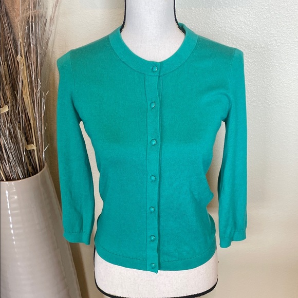 Kate Spade Green Cardigan Sweater Womens Small Fall Work Casual Cashmere Size XS - Picture 1 of 9